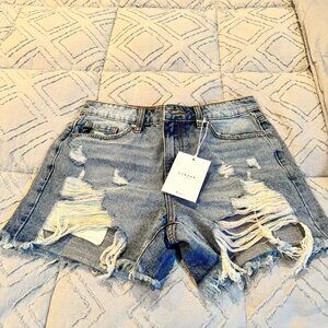 NWT KanCan High Rise Rainbow Thread Shorts. Size M